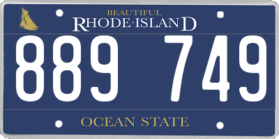 RI license plate 889749