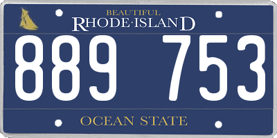 RI license plate 889753