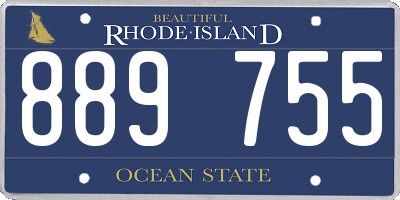 RI license plate 889755