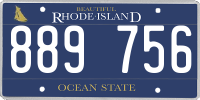 RI license plate 889756