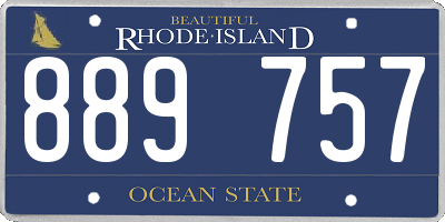 RI license plate 889757