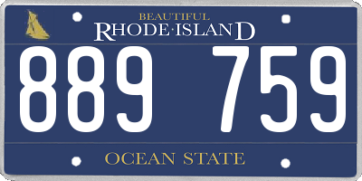 RI license plate 889759