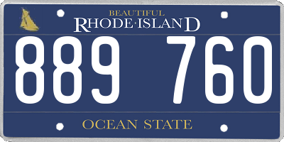RI license plate 889760