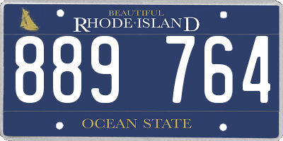 RI license plate 889764