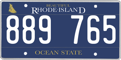 RI license plate 889765