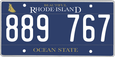 RI license plate 889767