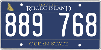 RI license plate 889768