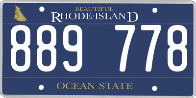 RI license plate 889778