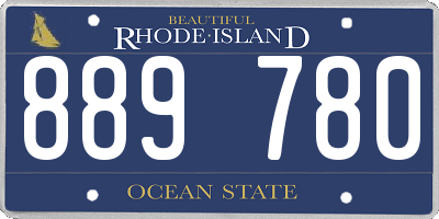 RI license plate 889780
