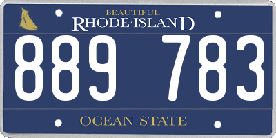 RI license plate 889783