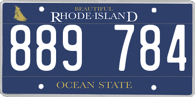 RI license plate 889784