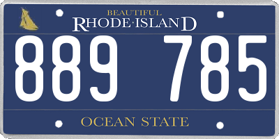 RI license plate 889785