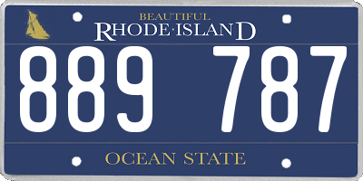 RI license plate 889787