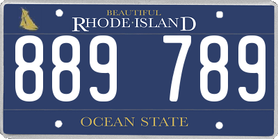 RI license plate 889789