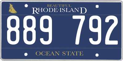 RI license plate 889792