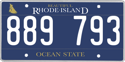 RI license plate 889793