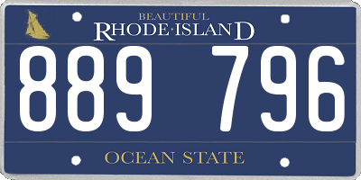 RI license plate 889796