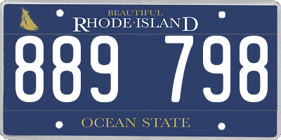 RI license plate 889798