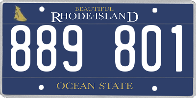 RI license plate 889801