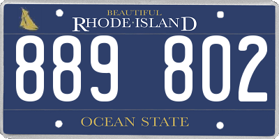RI license plate 889802