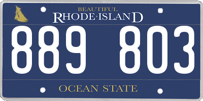 RI license plate 889803