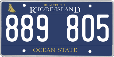 RI license plate 889805