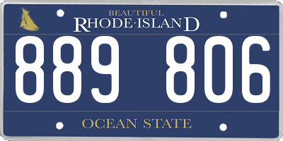 RI license plate 889806