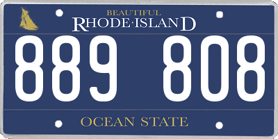 RI license plate 889808