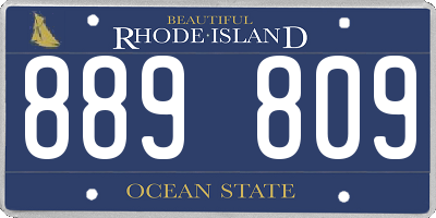 RI license plate 889809