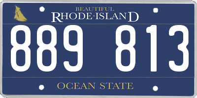 RI license plate 889813