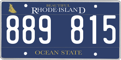 RI license plate 889815