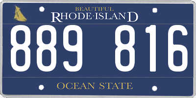 RI license plate 889816