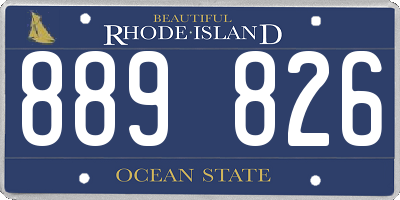 RI license plate 889826
