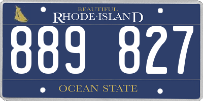 RI license plate 889827