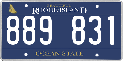 RI license plate 889831
