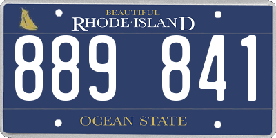 RI license plate 889841