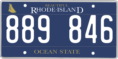 RI license plate 889846