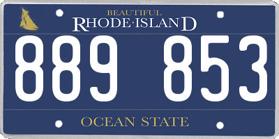RI license plate 889853