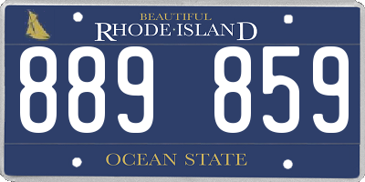 RI license plate 889859