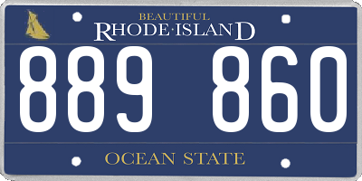 RI license plate 889860
