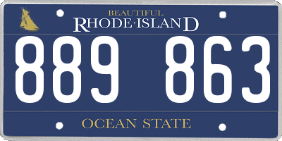RI license plate 889863
