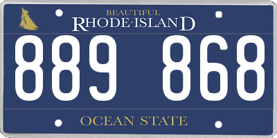 RI license plate 889868