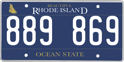 RI license plate 889869