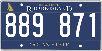 RI license plate 889871