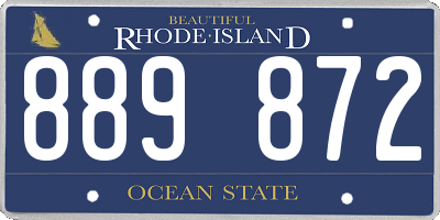 RI license plate 889872