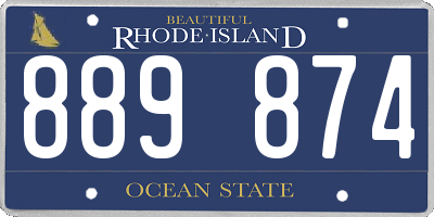 RI license plate 889874