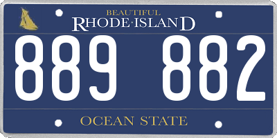 RI license plate 889882