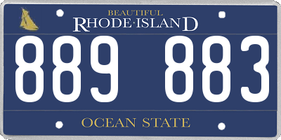 RI license plate 889883