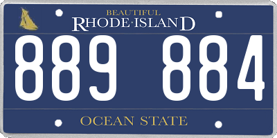 RI license plate 889884