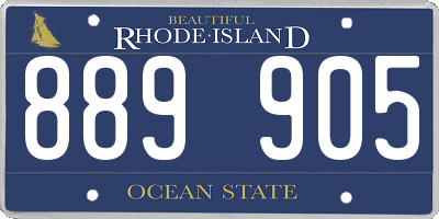 RI license plate 889905